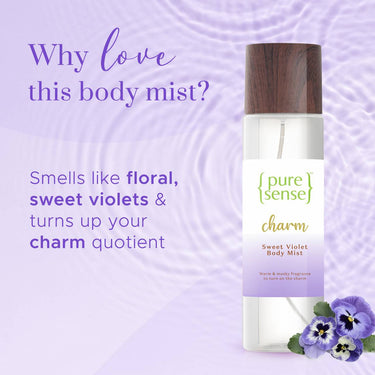 PureSense Charm Sweet Violet Body Mist, 150ml